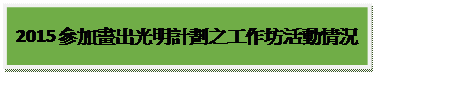 文字方塊: 2015參加畫出光明計劃之工作坊活動情況